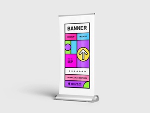 Free Rollup Standing Banner Mockup