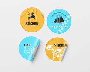 Free Round Sticker Mockups