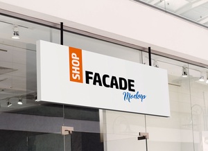 Restaurant Shop Facade Logo Mockup