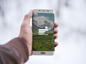 Samsung Mobile in Hand Mockup