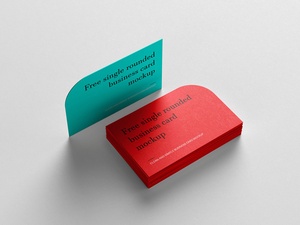 Free Single Rounded Business Card Mockup