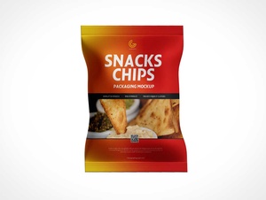 Snack Chip Feuil Sac PSD Mockup