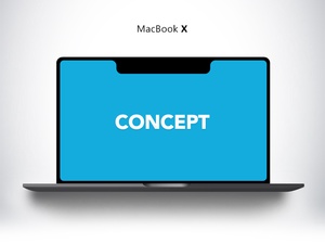 Космический серый MacBook X Концепция Mockup