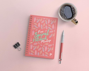 Free Spiral Notebook Cover Mockup