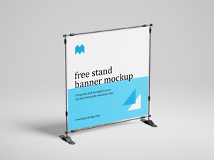 Free Square Banner Stand Mockup