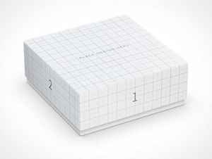 Square Box Slip-Deckel-Geschenkverpackung PSD-Mockups