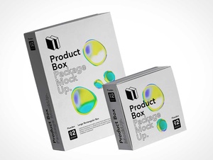 Quadratische Klappen-Deckel-Papier-Produkt-Box-Verpackung PSD-Mockups