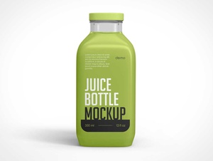 Square Juice Bottle PSD Mockup