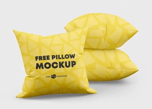 Free Square Pillow Mockup PSD