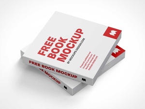 Square Softcover Book Bundle PSD Mockups