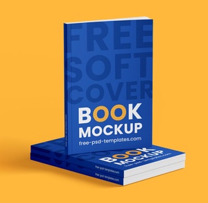 Free Standing Softcover Book Mockup