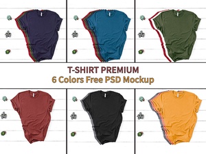 T-shirt Premium 6 Colors Mockup