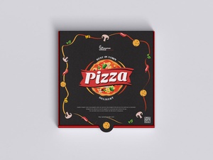 Бесплатный вид сверху Pizza Box Mockup