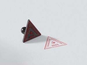 Maqueta de sello de goma de triángulo gratis