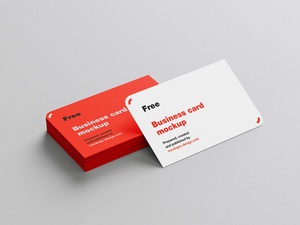Free Two Rounded Corner Business Card Mockup