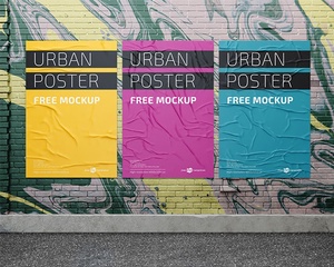Maqueta de cartel urbano gratis