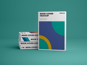 Maquette de livres de couverture rigide verticale gratuite