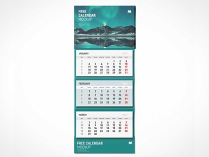 Vertical Wall Calendar PSD Mockup