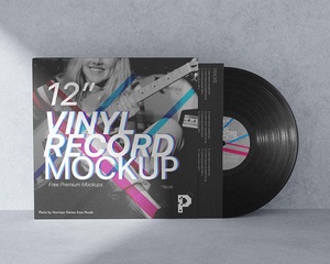 Free Vinyl Records Mockup