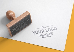 Free Wooden Rubber Stamp Mockup PSD