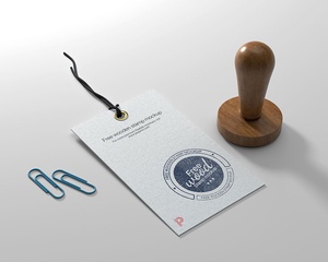 Maqueta de sello de madera gratis PSD