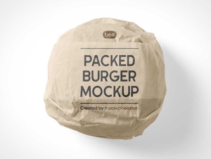 ラップハンバーガーパッケージングPSDモックアップ•PSDモックアップ