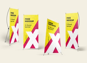 無料のX-Stand Banners Mockup
