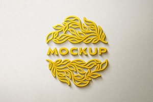 Kostenloses gelb leuchtendes Logo Mockup PSD