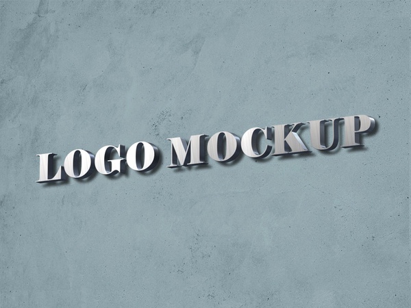 Free 3d Logo Mockup on Wall | Free PSD Templates