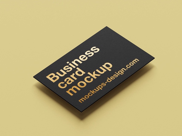 Gold Metallic Foil Business Card Mockup | Free PSD Templates