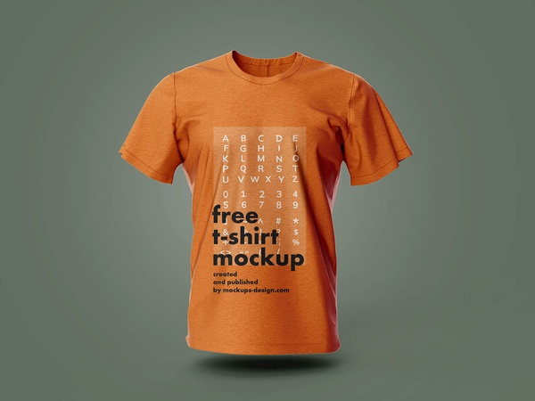 Free 3D Half Sleeves Front & Back T Shirt Mockup PSD   Good Mockups