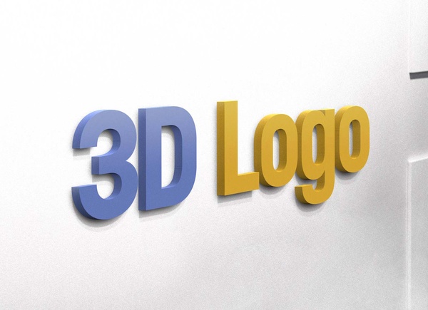 3D Logo on Wall Mockup | Free PSD Templates