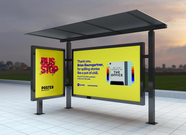 Bus Shelter Poster & Billboard Mockup | Free PSD Templates