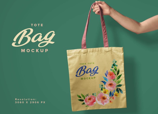 Hand Holding Tote Shopping Bag Mockup | Free PSD Templates