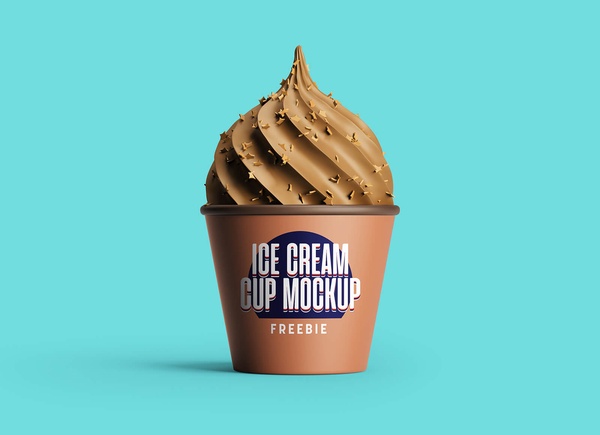 Ice Cream Cup Mockup | Free PSD Templates