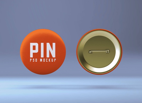 Round Pin Badge Button Mockup | Free PSD Templates