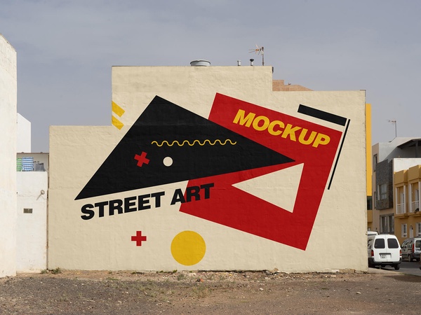 Street Art Mural Graffiti Mockup Kostenlose Psd Vorlagen