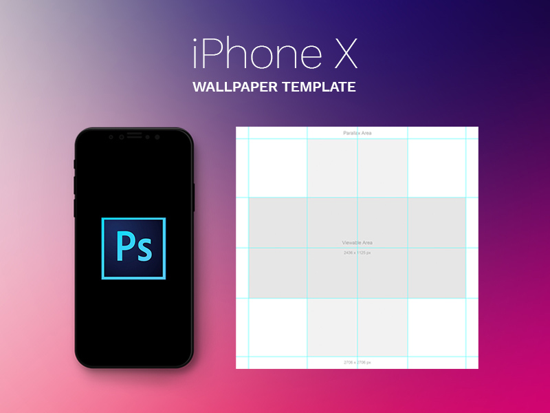 iPhone X Parallax Wallpaper Template Free PSD Templates