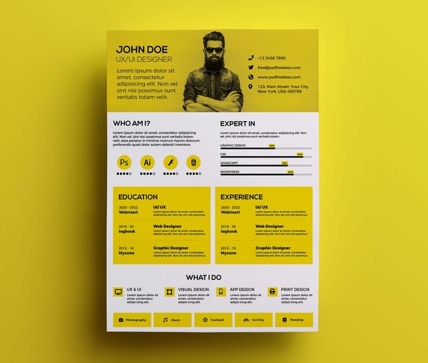 Free Modern Resume Design Template | Free PSD Templates