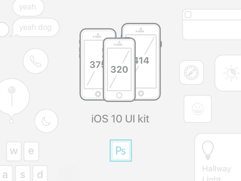 IOS 10 Complete UI Free PSD Templates