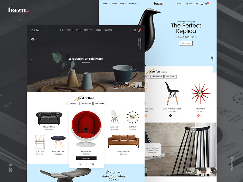 Responsive Website Template Bazu Free Psd Templates