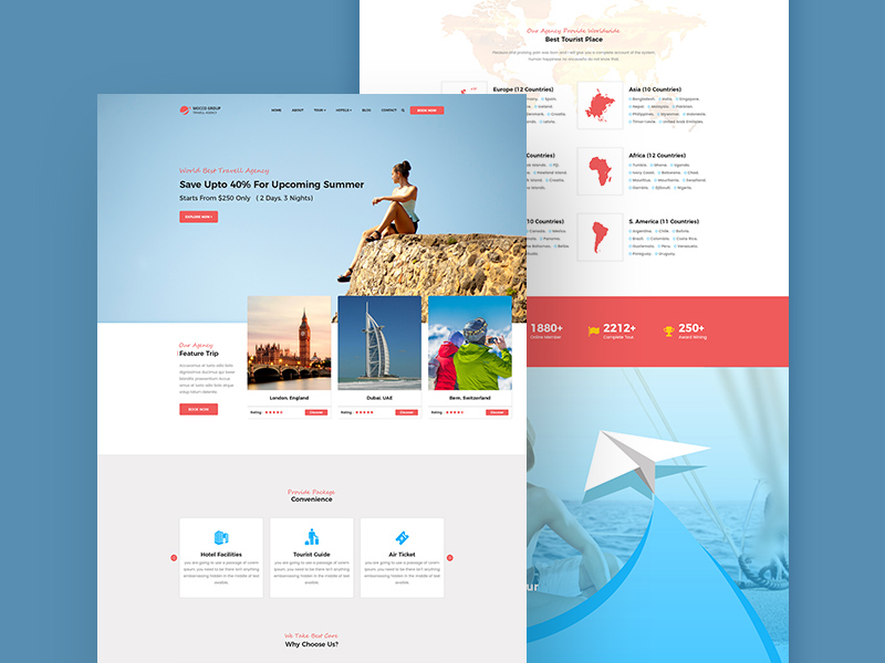 Travel Agency Website Template Free Psd Templates