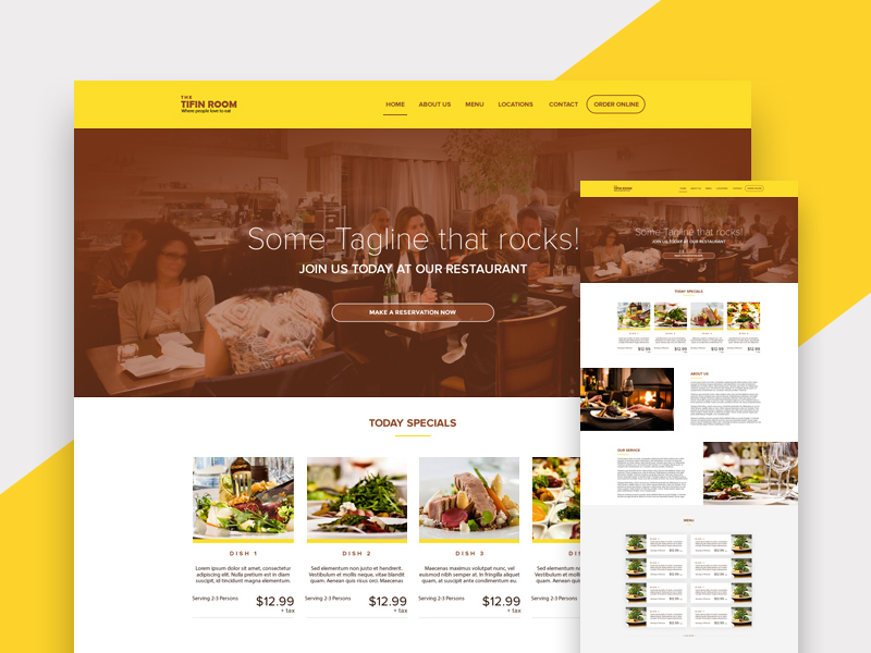 Download Restaurant Web Design Template Free Psd Templates