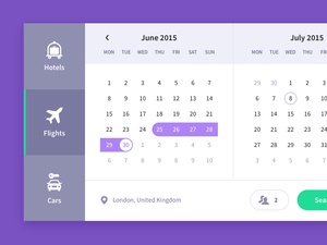 Reisekalender-Benutzeroberfläche