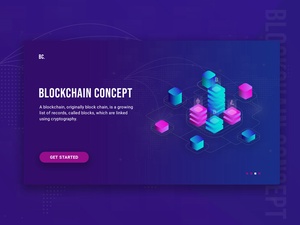 Concepto de encabezado de sitio web de Blockchain