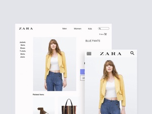 Rediseño de la plantilla de comercio electrónico de Zara