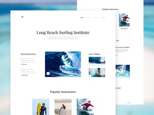 Surfing Institute Landing Page Template Design