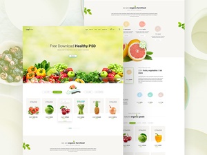 Plantilla del sitio web de alimentos saludables