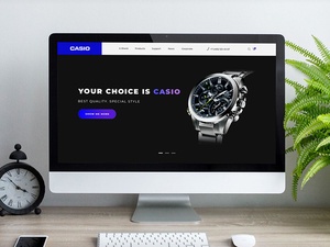 Casio Watch Redessiné PSD & AE Modèles de site Web
