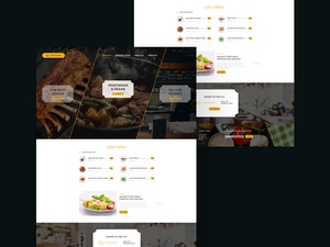 Modèle de page de destination de restaurant